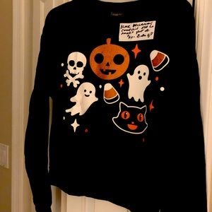 Black long sleeve sweatshirt with pumpkins ghosts